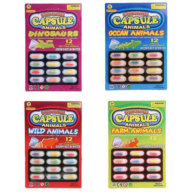 4 Packs Incrível Crescer Cápsulas Crescendo na Água Animais Brinquedos Cápsulas Party Supply on Productcaster.