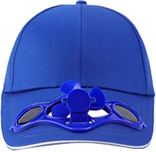 Bleu Casquette de ventilateur solaire d't pour ventilateur de baseball - Chapeau de ventilateur solaire pour homme - Chapeau de protection solaire on Productcaster.