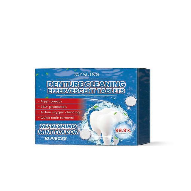 Denture Cleansing Tablet 10/20/30 Tabs Cleanser Pills Remove Plaque Antibacteria 1pc on Productcaster.