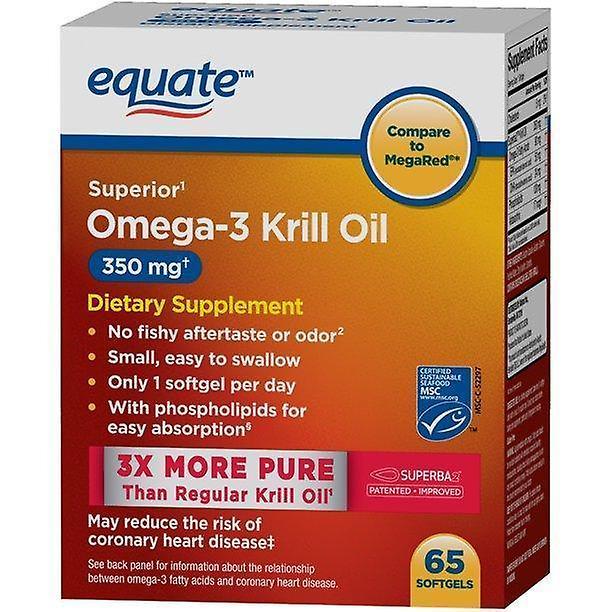 Equate antarctic pure omega-3 3 krill oil 350 mg, 65 ct softgels on Productcaster.