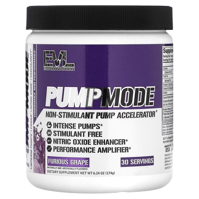 EVLution Nutrition, PumpMode, Furious Grape, 6.14 oz (174 g) on Productcaster.