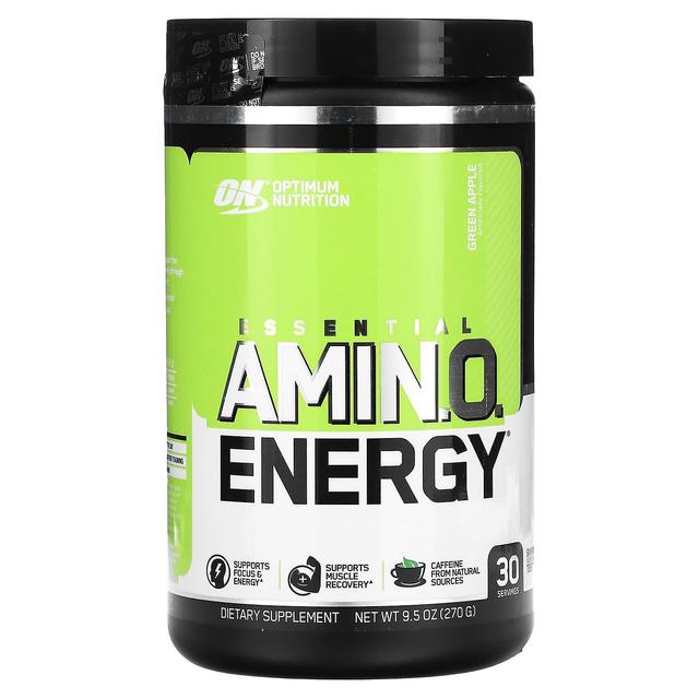 Optimum Nutrition Optimal ernæring, ESSENTIAL AMIN.O. ENERGY, Green Apple, 9,5 oz (270 g) on Productcaster.