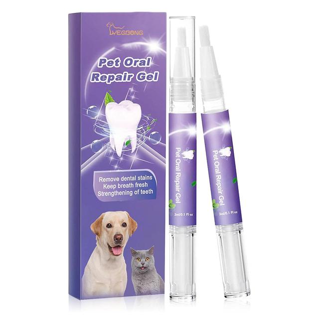 Taches de dents jaunes de chien Gel Gel rafraîchissant efficace pour un usage quotidien 2pcs on Productcaster.