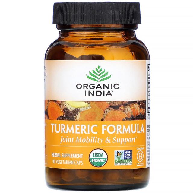 Organic India, Turmeric Formula, Joint Mobility & Support, 90 Vegetarian Caps on Productcaster.