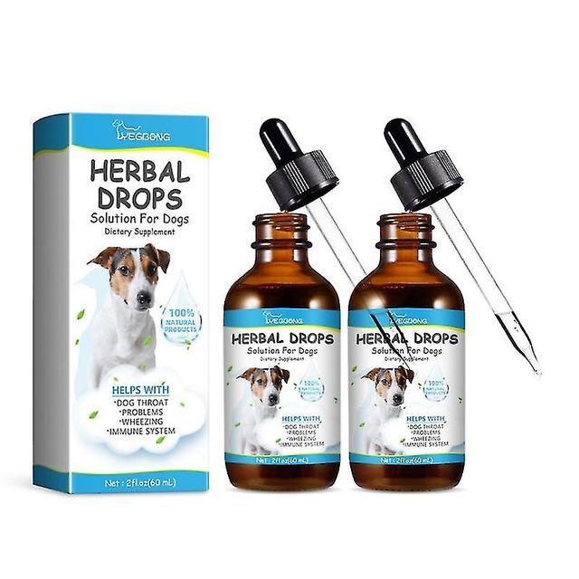 Cough Treatment For Dogs, Herbal Drops Solution For Dogs Dietary Supplement, Kennel Cough For Dogs Herbal Drops Supplement For Dogs Itch 2pcs on Productcaster.