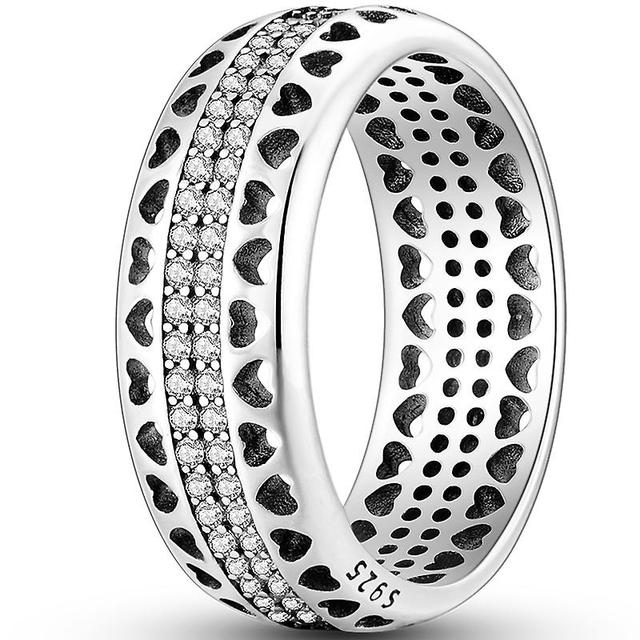 Duqi 2023 Real 925 Sterling Silver stapelbar knuten hjärtring för kvinnor ring fina silversmycken bröllop förlovning födelsedagspresent KTR070 8 on Productcaster.