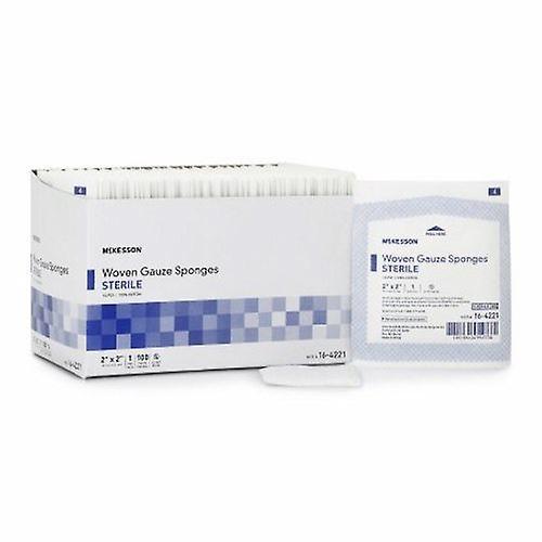 McKesson Gauze Sponge Cotton 12-Ply 2 X 2 Inch Square Sterile, Count of 100 (Pack of 1) on Productcaster.