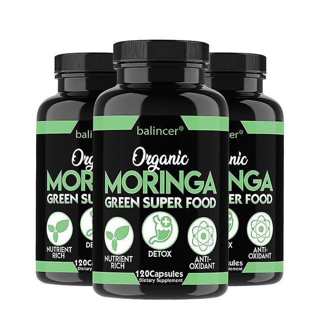 Tib Organic Moringa Leaf Powder Helps Fight Fatigue And Antioxidants, Strengthen The Body's Natural Defenses, And Detoxify Naturally 120pcs-3 bottl... on Productcaster.