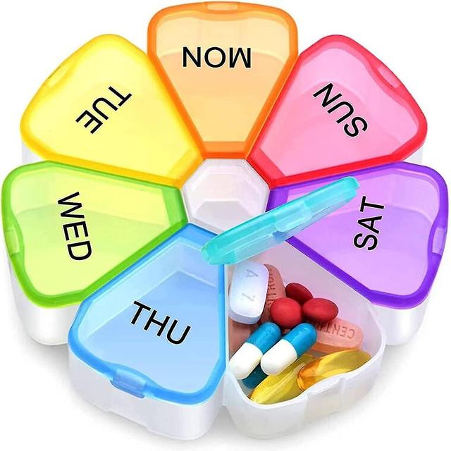 Large Weekly Pill Organizer, 7 Day Portable Pill Box For Vitamins, Cod Liver Oil, Pills, Supplements, Anther Organizer on Productcaster.