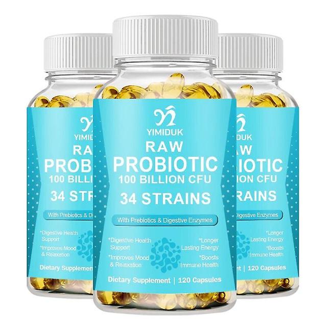 Vorallme Probiotic Enzyme Capsules 100 Billion CFU 34 Strains with Prebiotics & Digestive Enzymes for Intestinal Flora & Digestive Health 3 Bottles... on Productcaster.