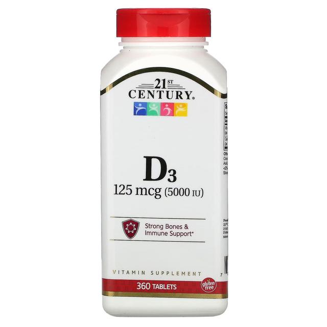 21st Century, Vitamin D3, 125 mcg (5,000 IU), 360 Tablets on Productcaster.