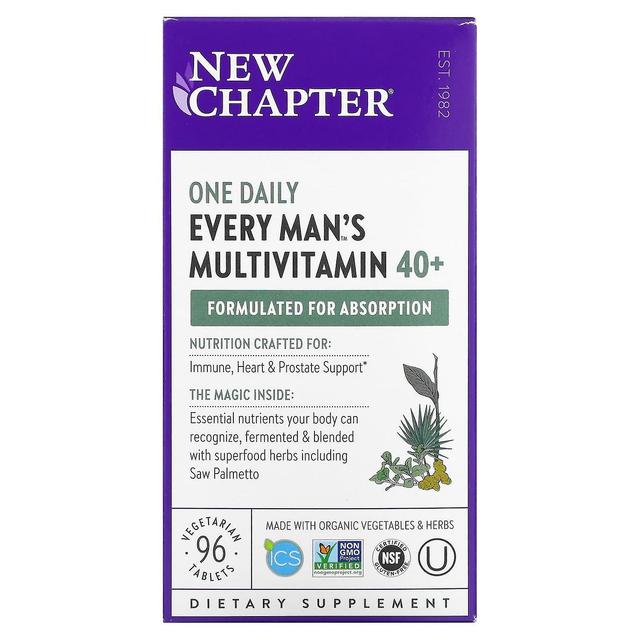 New Chapter Nuevo capítulo, Every Man's One Daily 40+ Multivitamin, 96 Tabletas Vegetarianas on Productcaster.