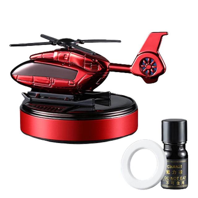 Personalized Solar Car Perfumes With Helicopter Car Perfumes Diffuser Ornament For Car Auto Decor Red on Productcaster.