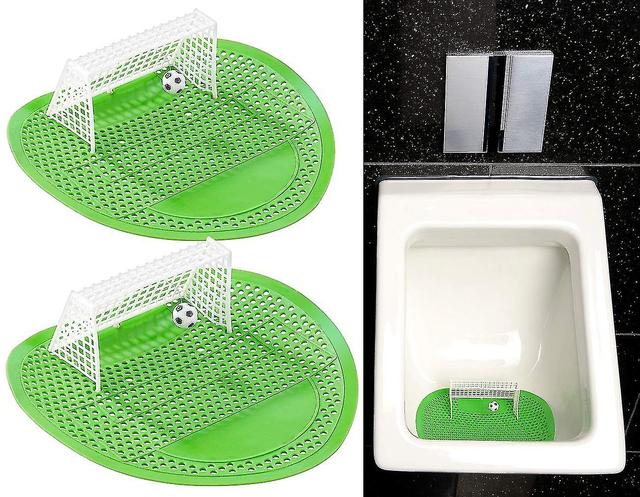 2 Stück Urinalsiebe, Fußballtor-Urinalsiebe, 18,5 x 18,5 cm duftender Urinalschirm Spritzschutz Geruchsschutz on Productcaster.