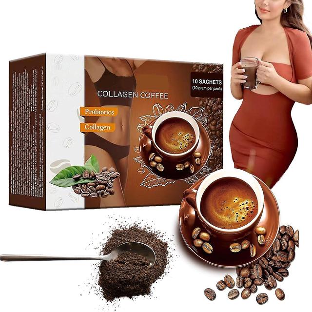 Yerax Kaffe kollagen, Instant Kollagen Kaffepulver understøtter energi, Kollagen Kaffe Supplement Instant Coffee Mix Metabolisme Booster 1stk - 100g on Productcaster.