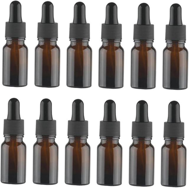 Essential Oil Dropper Bottles - 12pcs Amber Glass Perfume Bottles on Productcaster.