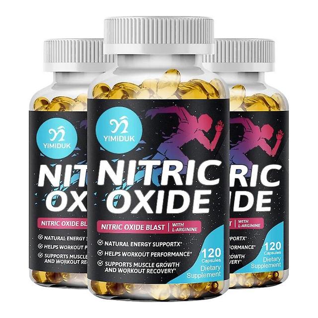 Eccpp Nitric Oxide Supplement Capsules L Arginine 3x Strength Premium Muscle Supporting Nitric Booster For Strength & Energy 3 Bottles 120pcs on Productcaster.