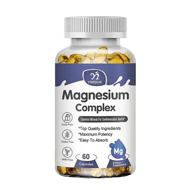 Kapsułki Sofirn Magnesium Complex łagodzą stres nerwowy i skurcze mięśni, wspomagają zdrowie kości i wzmacniają funkcje odpornościowe 1 Butelki 60 PCS on Productcaster.