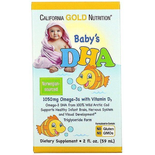 California Gold Nutrition, Baby's DHA, Omega-3s with Vitamin D3, 1050 mg, 2 fl oz (59 ml) on Productcaster.