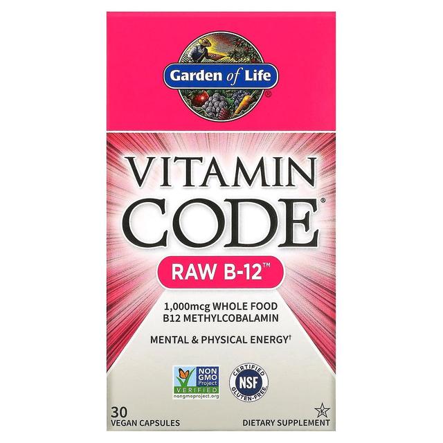 Garden of Life, Vitamin Code, RAW B-12, 30 Vegan Capsules on Productcaster.