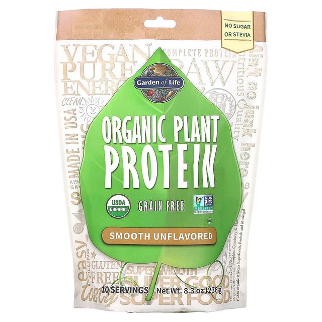 Garden of Life, Organic Plant Protein, Grain Free, Smooth Unflavored, 8.3 oz (236 g) on Productcaster.