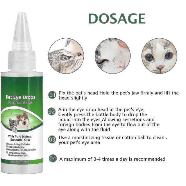 Dog Cat Conjunctivitis Eye Drops,lacrimal Conjunctivitis Red Swelling Anti Inflammatory Bactericidal Eye Care Cleaner Tear Stain 2pcs on Productcaster.