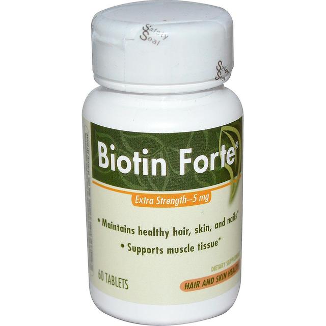 Enzymatic Therapy, Biotin Forte, Extra Strength, 5 mg, 60 Tablets on Productcaster.