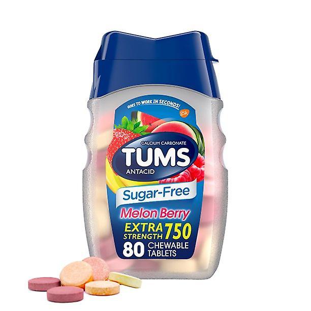 Tums extra strength heartburn relief chewable antacid tablets, melon berry, 80 count on Productcaster.