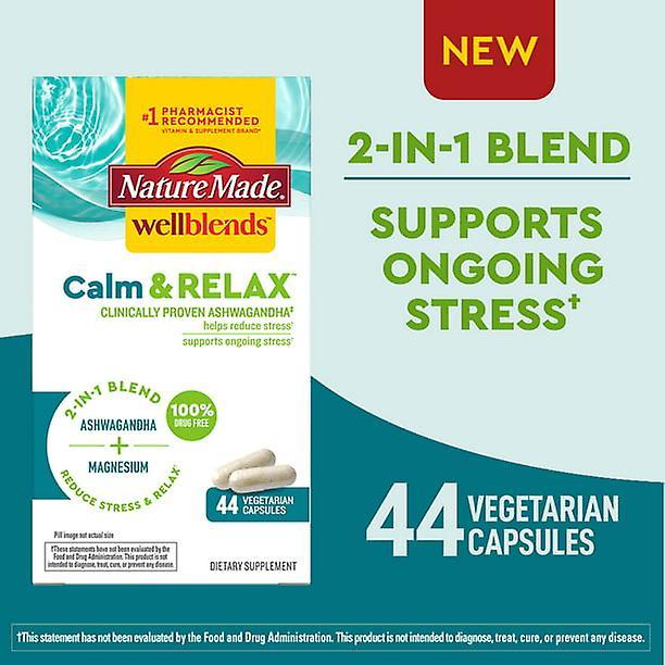 Nature made wellblends calm & relax capsules with ashwagandha and magnesium, mood support supplement, 44 count on Productcaster.