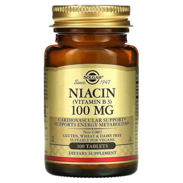 Solgar, Niacin (Vitamin B3), 100 mg, 100 Tabletter on Productcaster.