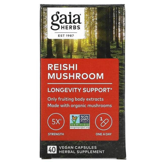 Gaia Herbs, Reishi Mushroom, 40 Vegan Capsules on Productcaster.