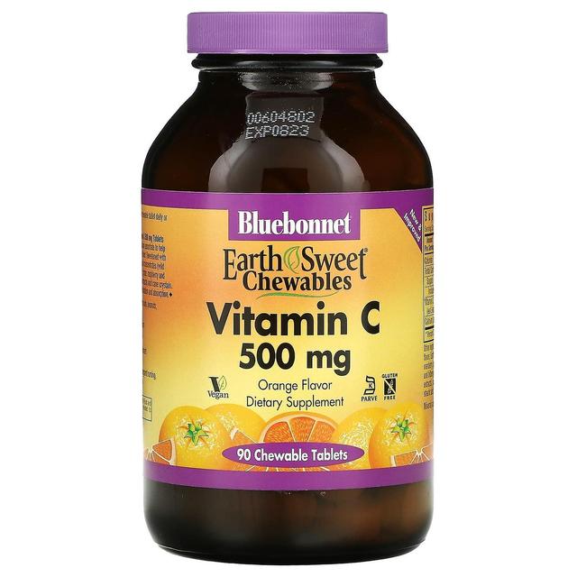 Bluebonnet Nutrition, EarthSweet Chewables, Vitamina C, Laranja, 500 mg, 90 Comprimidos Mastigáveis on Productcaster.