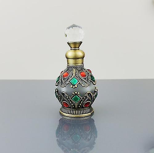 Duqi 15ml Refillable Empty Perfume Bottle Decorative Glass Round Diamond Vintage Empty Refillable Perfume Bottles Brown on Productcaster.