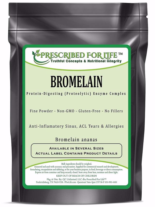 Prescribed For Life Bromelain-2400 GDU/g ananas uute jauhe-proteiini-sulava entsyymi 2 kg (4.4 lb) on Productcaster.