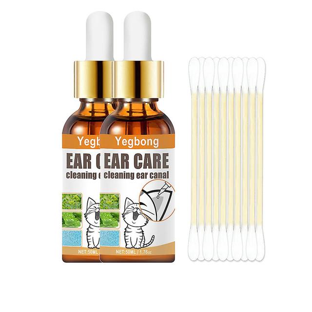 2pcs Pet Ear Cleaner Drops For Infections Control Yeast & Mites Wax Ear Mites on Productcaster.