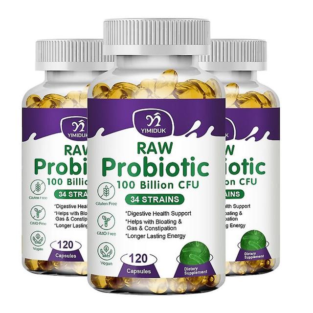 Eccpp Organic Enzymes Probiotic Capsule 100 Billion Cfu Probiotics Nutrient Digestion & Gut Health For Adults Women & Men 3 Bottles 60 pcs on Productcaster.