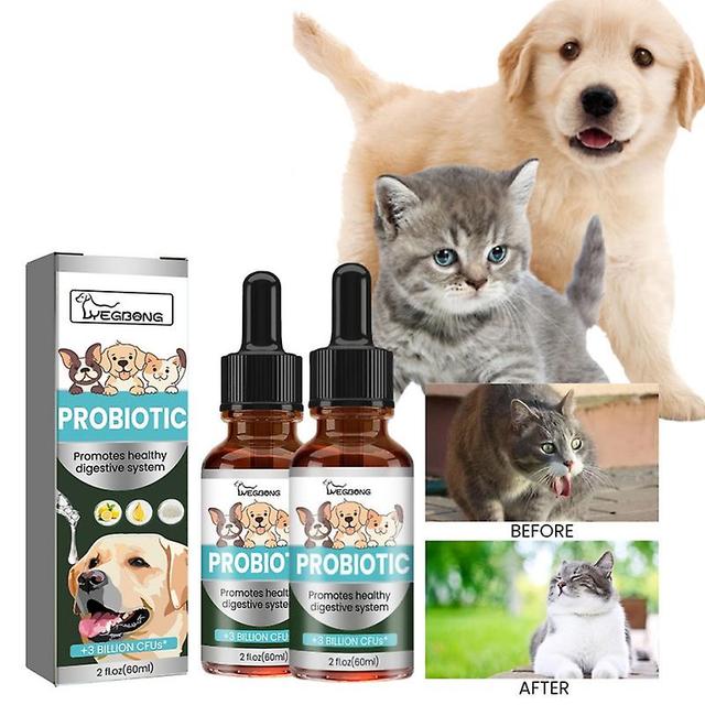 2x Pet Probióticos suplemento regular vômitos gastrointestinais Proteger a saúde do estômago Melhorar a aptidão física cão gota digestiva on Productcaster.