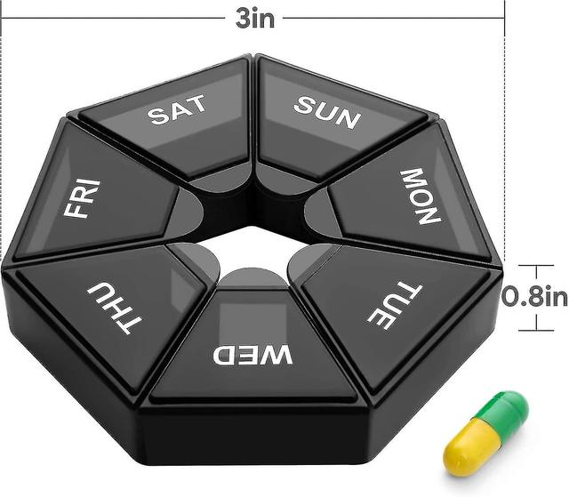 2 Pack Pill Box Organiser 7 Day , Weekly Portable Medicine Storage Box Dispenser Easy Fill Travel Tablet Box For Vitamin/fish Oil/pills/ Cod Liver Oil on Productcaster.