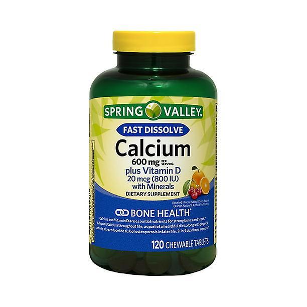 Spring valley hurtigt opløse calcium plus D-vitamin med mineraler, tyggetabletter, 120 tæller on Productcaster.