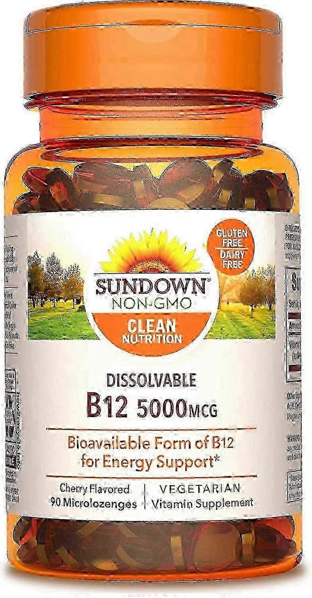 Sundown Naturals b-12, 5000 mcg, čerešňová príchuť, 90 EA on Productcaster.