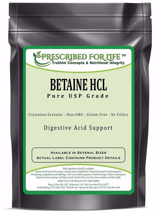 Prescribed For Life Betaine HCL - Natural USP Fine Granular - Digestive Acid Support 12 oz (340 g) on Productcaster.