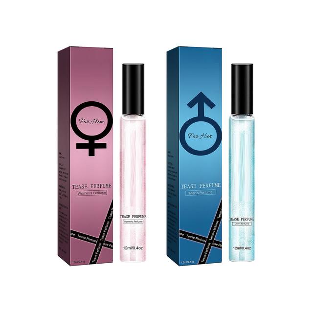 unbrand Perfume Long Lasting Fragrance Women's Refreshing Perfume For Dating Party Wedding pink-blue total 2pcs on Productcaster.