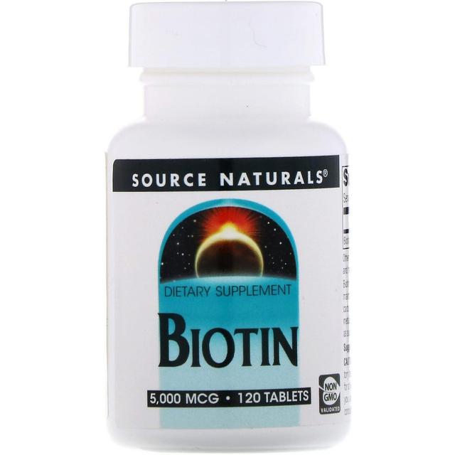 Source Naturals, Biotin, 5.000 mcg, 120 tabletter on Productcaster.