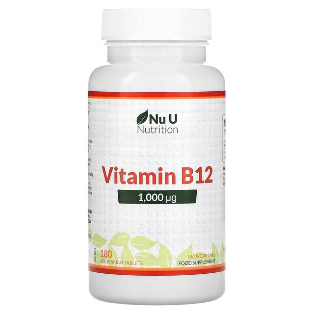 Nu U Nutrition, Vitamina B12, 1.000 μg, 180 Comprimidos Vegetarianos on Productcaster.