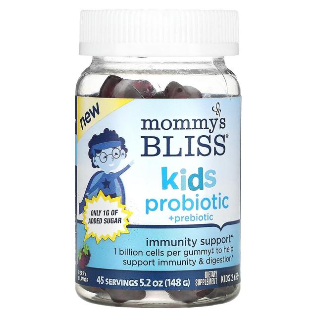 Mommy's Bliss Mammas lycka, barn probiotiska + prebiotiska, 2 år+, bär, 45 gummies on Productcaster.