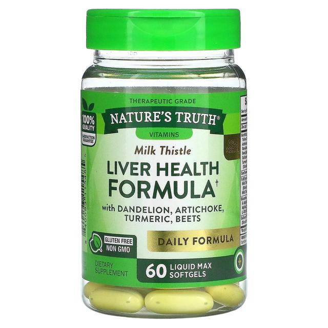 Nature's Truth, Gold Series Liver Health Formula, com dente-de-leão, alcachofra, cúrcuma, beterraba, 60 Liq on Productcaster.