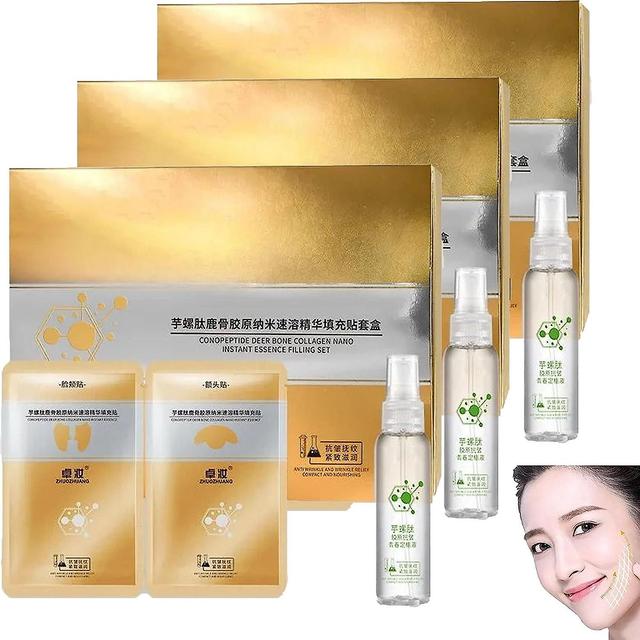 Denstyle Spiral Peptide Deer Bone Collagen Essence Kit,conopeptide Deer Bone Collagen Nano Instant Essence Filling Set,anti-aging Face Serum 3 Sets on Productcaster.