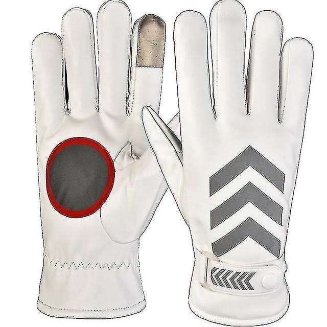 Gants Chauds Pu Pour Hommes Antidrapants Rembourrs Rsistants L'eau Gants Cran Tactile Rflchissants #white on Productcaster.