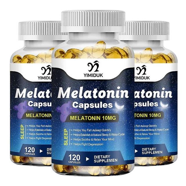 Vorallme 10Mg Melatonin Capsules Anxiety Stress Relief Help Deep Sleep Save Insomnia Supplements Melatonin Healthy Sleep 3 Bottles 60 pcs on Productcaster.