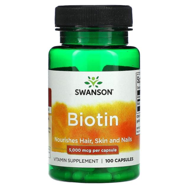 Swanson, Biotina, 5,000 mcg, 100 cápsulas on Productcaster.